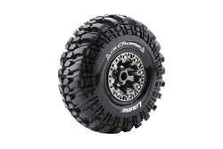 Louise R/C CR-Champ 1/10 2.2" Crawler Tires, 12mm Hex, Super Soft, Mounted on Black Chrome Rim, Front/Rear (2) LT3236VBC (ONLINE ORDER ONLY)