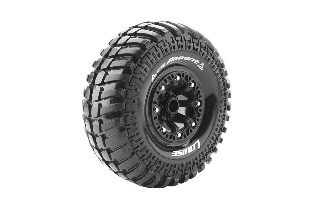 Louise R/C CR-Ardent 1/10 2.2" Crawler Tires, 12mm Hex, Super Soft, Mounted on Black Rim, Front/Rear (2) LT3237VB (ONLINE ORDER ONLY)