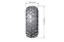 Louise R/C CR-Rowdy 1/10 2.2" Crawler Tires, 12mm Hex, Super Soft, Mounted on Black Chrome Rim, Front/Rear (2) LT3238VBC (ONLINE ORDER ONLY)