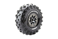 Louise R/C CR-Rowdy 1/10 2.2" Crawler Tires, 12mm Hex, Super Soft, Mounted on Black Chrome Rim, Front/Rear (2) LT3238VBC (ONLINE ORDER ONLY)