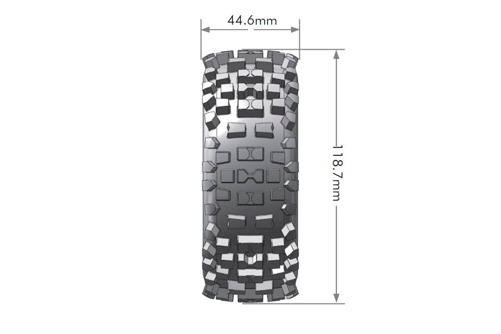 Louise R/C B-Ulldoze 1/8 Off-Road Buggy Tires, 17mm Hex, Mounted on Black Spoke Rim, Soft, Front/Rear (2) LT324SB (ONLINE ORDER ONLY)