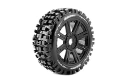 Louise R/C B-Ulldoze 1/8 Off-Road Buggy Tires, 17mm Hex, Mounted on Black Spoke Rim, Soft, Front/Rear (2) LT324SB (ONLINE ORDER ONLY)