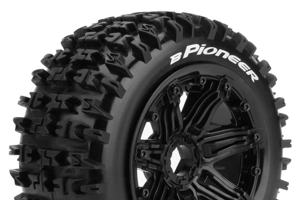 Louise R/C B-Pioneer 1/5 Off Road Buggy Tires, 24mm Hex, Mounted on Black Rims LT3267B (ONLINE ORDER ONLY)