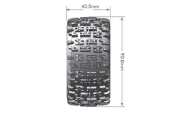 Louise R/C ST-Pioneer 1/16 2.2" Stadium Truck Tires, 12mm Hex, Soft, Mounted on Black Rim, Front/Rear (2) LT3278SB (ONLINE ORDER ONLY)