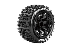Louise R/C ST-Pioneer 1/16 2.2" Stadium Truck Tires, 12mm Hex, Soft, Mounted on Black Rim, Front/Rear (2) LT3278SB (ONLINE ORDER ONLY)