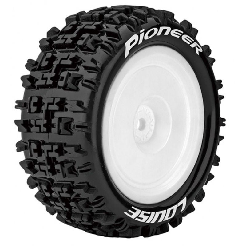 Louise R/C E-Pioneer 1/10 4WD Rear Buggy Tire, Soft, Mounted on White LT3278SWKR (ONLINE ORDER ONLY)