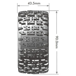 Louise R/C E-Pioneer 1/10 4WD Rear Buggy Tire, Soft, Mounted on White LT3278SWKR (ONLINE ORDER ONLY)