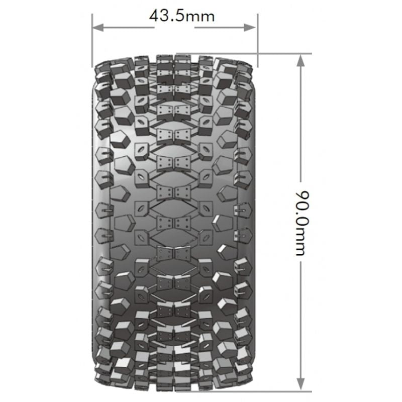 Louise R/C E-Uphill 1/10 4WD Rear Buggy Tire, Soft, Mounted on White LT3279SWKR (ONLINE ORDER ONLY)