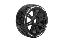 Louise R/C MFT GT-Shiv 1/8 GT Tires, 17mm Hex, Soft, Mounted on Black Spoke Rim, Front/Rear (2) LT3284SB (ONLINE ORDER ONLY)