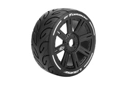 Louise R/C MFT GT-Tarmac 1/8 GT Tires, 17mm Hex, Soft, Mounted on Black Spoke Rim, Front/Rear (2) LT3285SB (ONLINE ORDER ONLY)