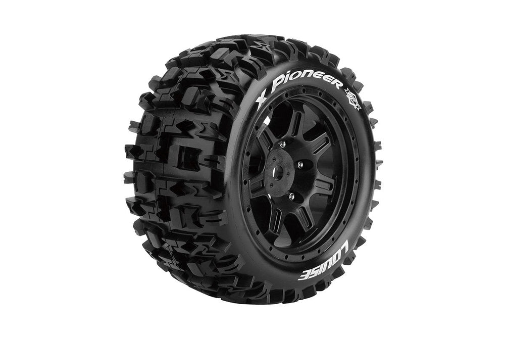 Louise R/C MFT X-Pioneer X-MAXX Sport Monster Truck Tires Mounted, 24mm Hex, (2) LT3296B (ONLINE ORDER ONLY)