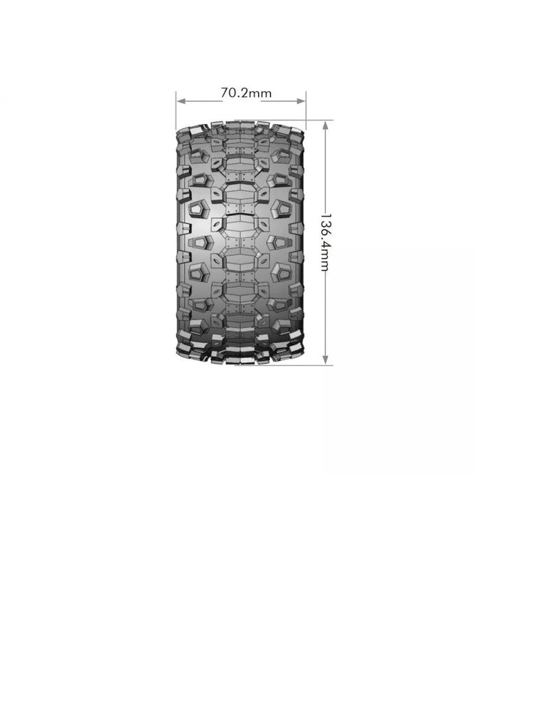 Louise MT-Uphill Traxxas Maxx Sport Belted MFT Tires Bead-Lock 2.8 Rims 1/2-Offset Hex 17mm (2) (ONLINE ORDER ONLY)