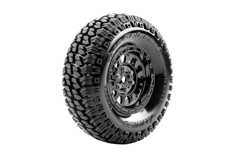 Louise R/C CR-Griffin 1/10 1.9" Crawler Class 1 Tires, 12mm Hex on Black Chrome Rim, Super Soft, Front/Rear (2) LT3344VBC (ONLINE ORDER ONLY)
