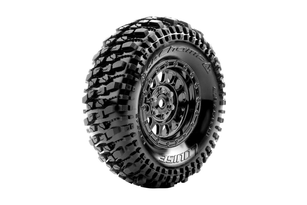 Louise R/C CR-Champ 1/10 1.9" Crawler Class 1 Tires, 12mm Hex on Black Chrome Rim, Super Soft, Front/Rear (2) LT3345VBC (ONLINE ORDER ONLY)