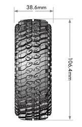 Louise R/C CR-Champ 1/10 1.9" Crawler Class 1 Tires, 12mm Hex on Black Chrome Rim, Super Soft, Front/Rear (2) LT3345VBC (ONLINE ORDER ONLY)