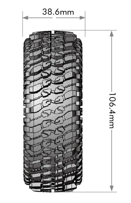Louise R/C CR-Champ 1/10 1.9" Crawler Class 1 Tires, Super Soft, (2) LT3345VI (ONLINE ORDER ONLY)