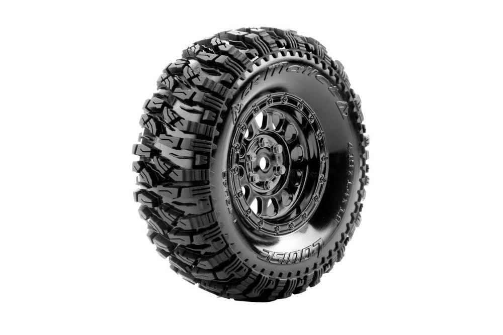 Louise R/C CR-Mallet 1/10 1.9" Crawler Class 1 Tires, 12mm Hex on Black Chrome Rim, Super Soft, Front/Rear (2) LT3346VBC (ONLINE ORDER ONLY)