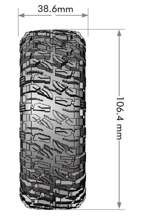 Louise R/C CR-Mallet 1/10 1.9" Crawler Class 1 Tires, 12mm Hex on Black Chrome Rim, Super Soft, Front/Rear (2) LT3346VBC (ONLINE ORDER ONLY)