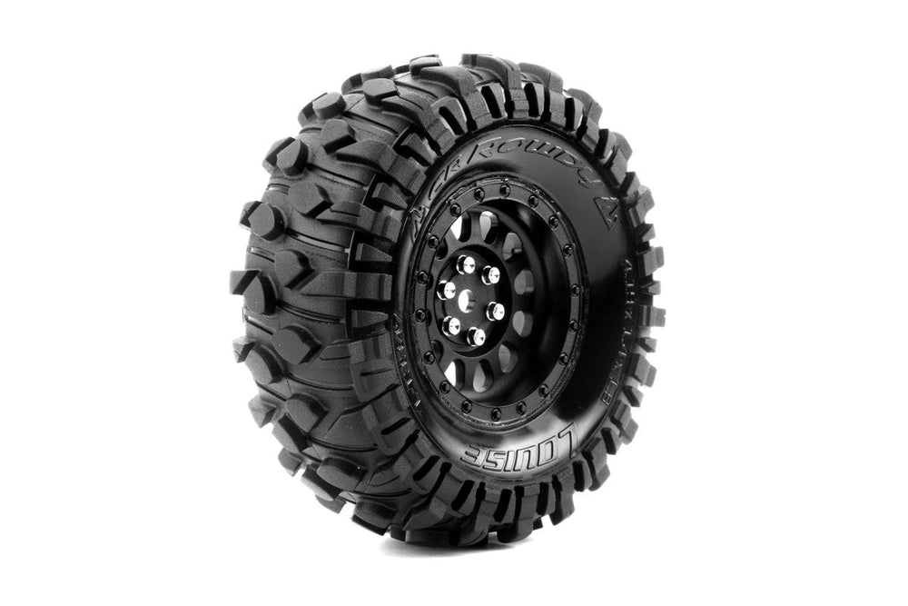 Louise R/C CR-Rowdy 1/10 1.9" Crawler Class 1 Tires, 12mm Hex on Black Rim, Super Soft, Front/Rear (2) LT3347VB (ONLINE ORDER ONLY)