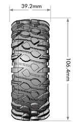 Louise R/C CR-Rowdy 1/10 1.9" Crawler Class 1 Tires, 12mm Hex on Black Rim, Super Soft, Front/Rear (2) LT3347VB (ONLINE ORDER ONLY)