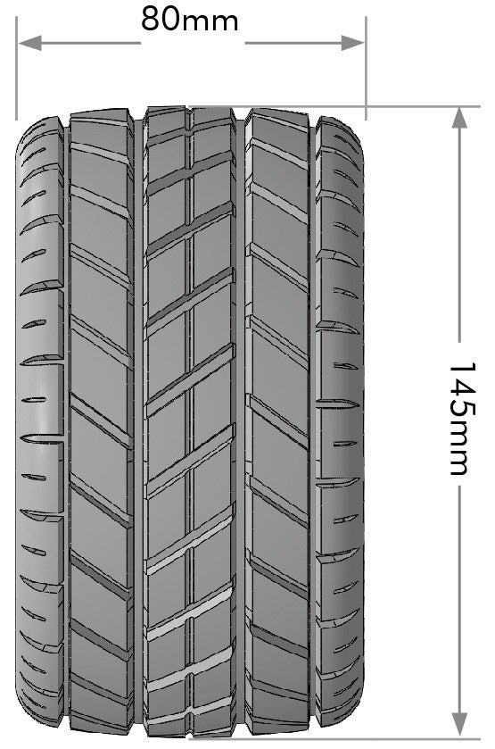 Louise R/C MT-Rocket Speed 1/8 Monster Truck Belted Tires Mounted Low Profile 17mm Hex 0" & 1/2" Offset (2) LT3353SB (ONLINE ORDER ONLY)