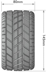 Louise R/C MT-Rocket Speed 1/8 Monster Truck Belted Tires Mounted Low Profile 17mm Hex 0" & 1/2" Offset (2) LT3353SB (ONLINE ORDER ONLY)