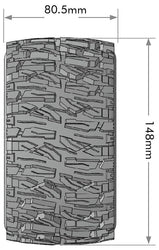 Louise R/C MT-Mallet Speed 1/8 Monster Truck Belted Tires Mounted Low Profile 17mm Hex 0" & 1/2" Offset (2) LT3355SB (ONLINE ORDER ONLY)