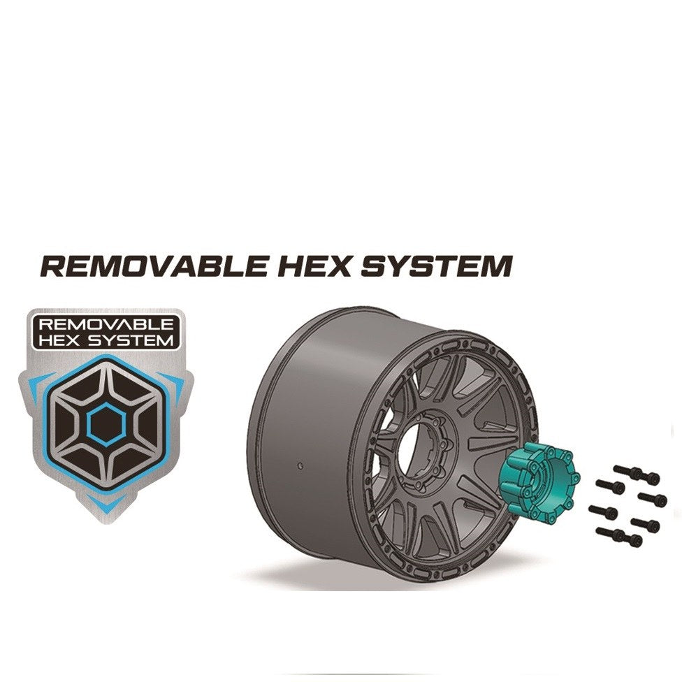 Louise R/C MT-Uphill Speed 1/8 3.2 Monster Truck Belted Tires Mounted Low Profile 17mm Hex 0" & 1/2" Offset (2) LT3354SB (ONLINE ORDER ONLY)