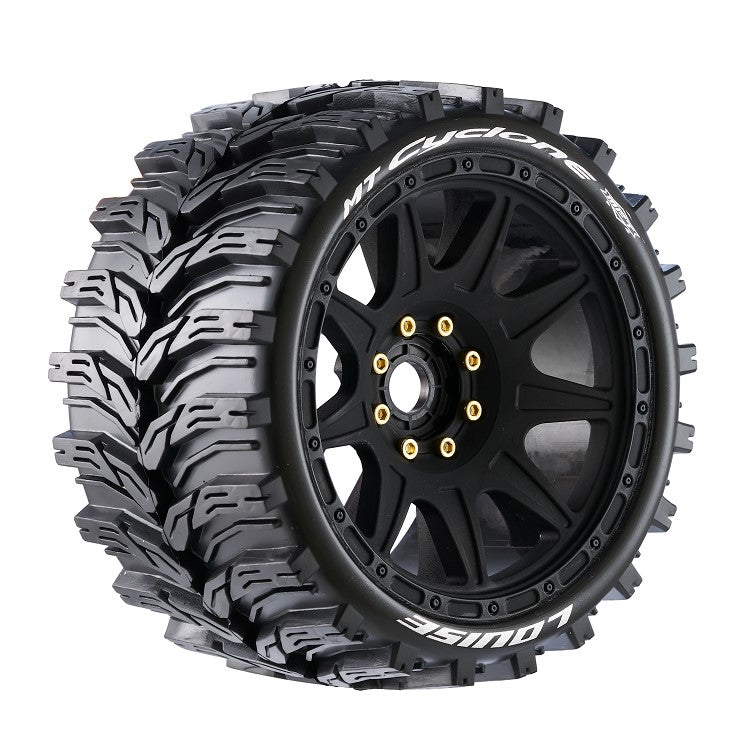 Louise R/C MT-Cyclone Speed 1/8 Monster Truck Belted Tires Mounted Low Profile 17mm Hex 0" & 1/2" Offset (2) LT3356SB (ONLINE ORDER ONLY)