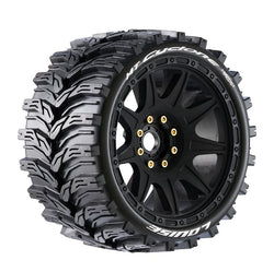Louise R/C MT-Cyclone Speed 1/8 Monster Truck Belted Tires Mounted Low Profile 17mm Hex 0" & 1/2" Offset (2) LT3356SB (ONLINE ORDER ONLY)