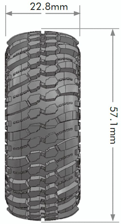 Louise R/C CR-Champ 1/18, 1/24 1.0" Crawler Tires, 7mm Hex, Super (2) LT3366VB (ONLINE ORDER ONLY)