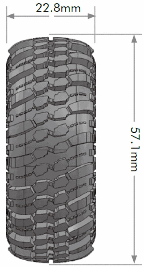 Louise R/C CR-Champ 1/18, 1/24 1.0" Crawler Tires, Super Soft, (2) LT3366VI (ONLINE ORDER ONLY)