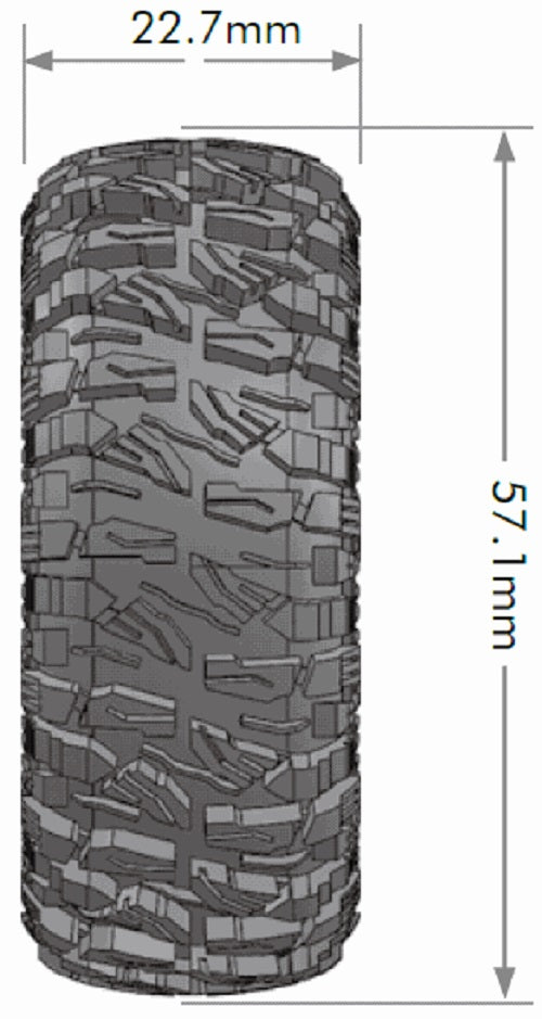 Louise R/C CR-Mallet 1/18, 1/24 1.0" Crawler Tires, 7mm Hex, Super (2) LT3367VI (ONLINE ORDER ONLY)
