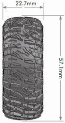 Louise R/C CR-Mallet 1/18, 1/24 1.0" Crawler Tires, 7mm Hex, Super (2) LT3367VI (ONLINE ORDER ONLY)