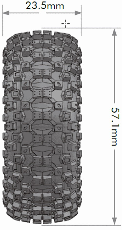 Louise R/C CR-Uphill 1/18, 1/24 1.0" Crawler Tires, 7mm Hex, Super (2) LT3369VB (ONLINE ORDER ONLY)