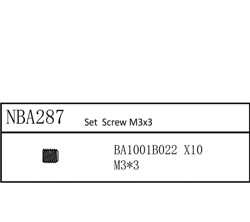 Louise R/C Set Screw M3x3, for LDX Drift, LRX Rally, Ltx Touring, LMX NBA287 (ONLINE ORDER ONLY)