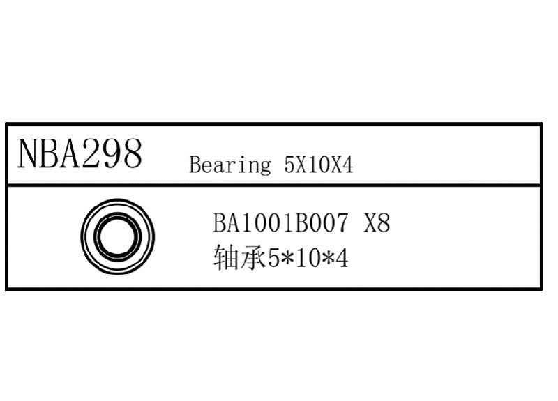 Louise R/C Bearing 5x10x4, for LDX Drift, LRX Rally, LTX Touring, LMX NBA298 (ONLINE ORDER ONLY)