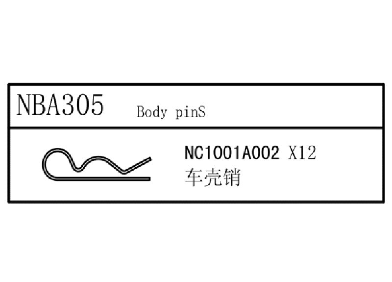 Louise R/C Body Pins, for LDX Drift, LRX Rally, LTX Touring, LMX NBA305 (ONLINE ORDER ONLY)