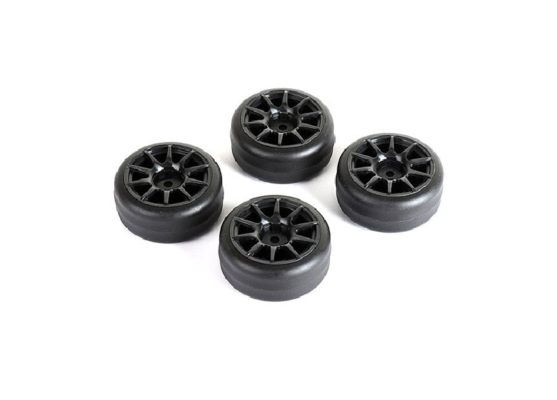 Louise R/C Drift Tires + Wheels 10 Spoke Black +1mm (4pcs), Fits LMX NBA329 (ONLINE ORDER ONLY)