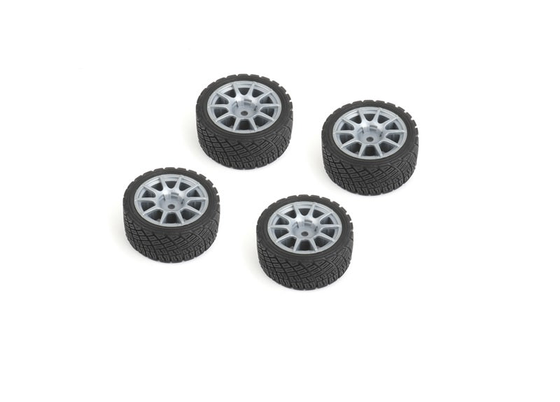 Louise R/C Rally Tires+Wheels 10 Spoke Gray +1mm (4pcs), Fits LMX NBA371 (ONLINE ORDER ONLY)