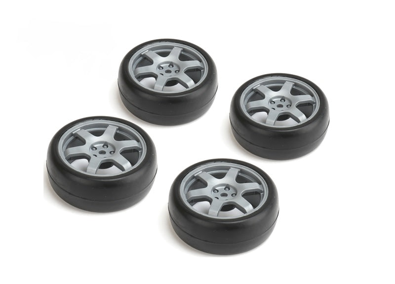 Louise R/C 1/10 Slick Tires 6 Spoke Wheel Gray / ET-0mm (4pcs) NHA490 (ONLINE ORDER ONLY)