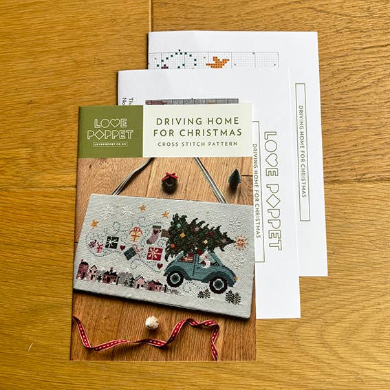 Driving Home for Christmas Cross Stitch Kit – Love Poppet Winter Stitch-Along (ONLINE ORDER ONLY)