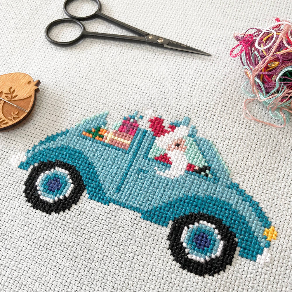 Driving Home for Christmas Cross Stitch Kit – Love Poppet Winter Stitch-Along (ONLINE ORDER ONLY)