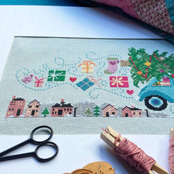 Driving Home for Christmas Cross Stitch Kit – Love Poppet Winter Stitch-Along (ONLINE ORDER ONLY)