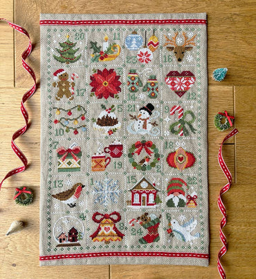 Feeling Festive Advent Printed Cross Stitch Pattern – Love Poppet Christmas Design (ONLINE ORDER ONLY)