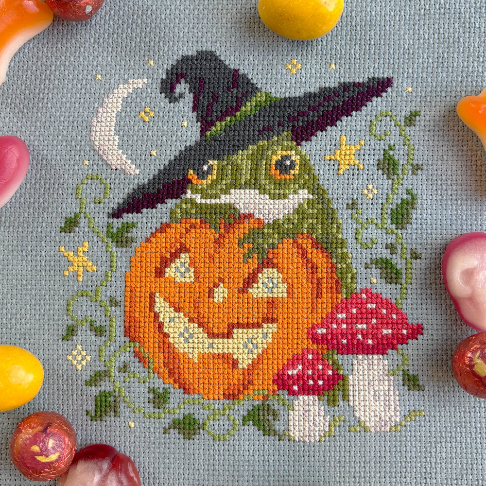 Love Poppet – Pumpkin Toad Cross Stitch Kit (ONLINE ORDER ONLY)