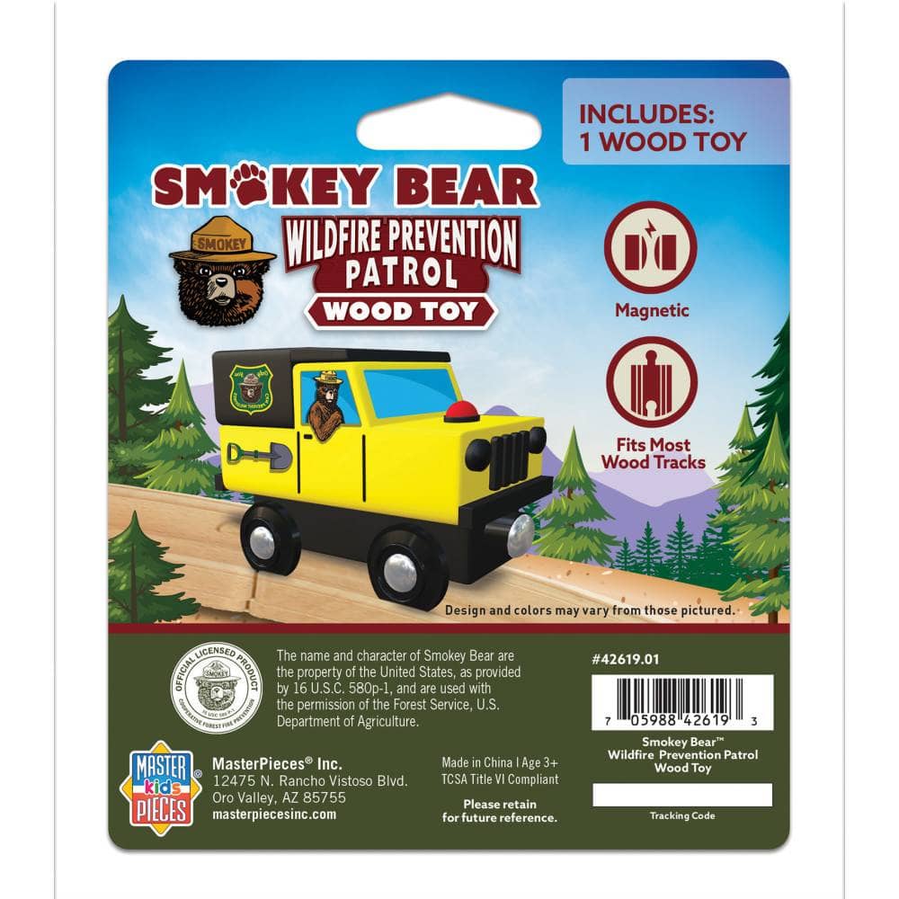 Smokey Bear Jeep Wood Toy Train