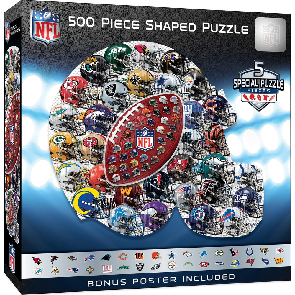 NFL - Helmet Drip Art 500 Piece Shaped Jigsaw Puzzle (ONLINE ORDER ONLY)