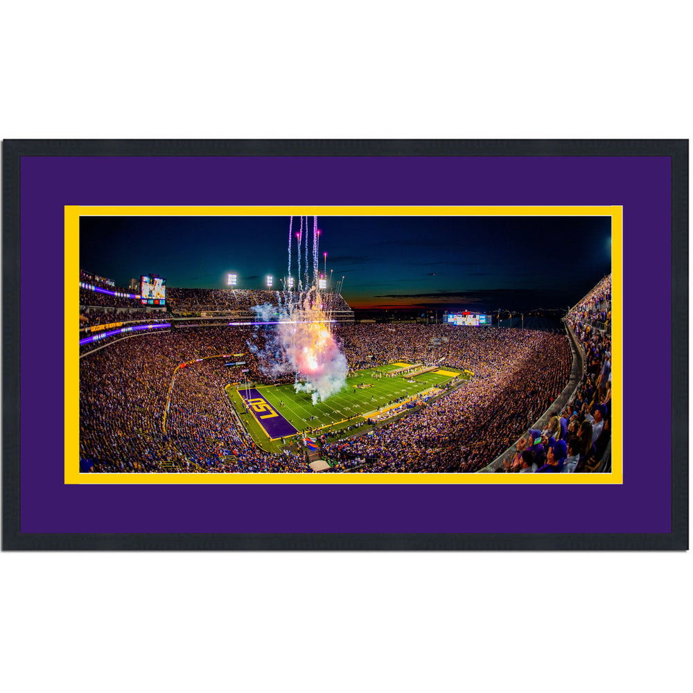 Framed Tiger Stadium (Death Valley) LSU Tigers 16x24 NCAA Football Photo Professionally Matted (ONLINE ORDER ONLY)
