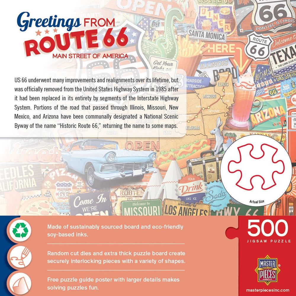 Greetings From Route 66 - 500 Piece Jigsaw Puzzle (ONLINE ORDER ONLY)